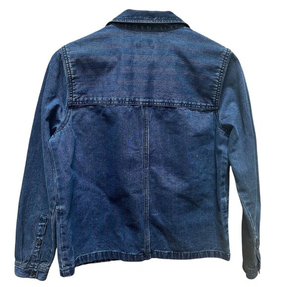 J.Crew 4 Pocket Blue Denim Button-Up Jacket Neutral Boho Classic Preppy Size S - Picture 6 of 8